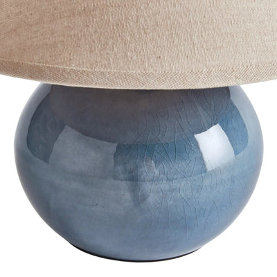 Close up of Charlie Mini Blue Porcelain Lamp
