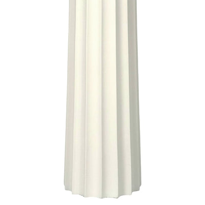 Close Up of Fluted Spire Large Table Lamp in Plaster White