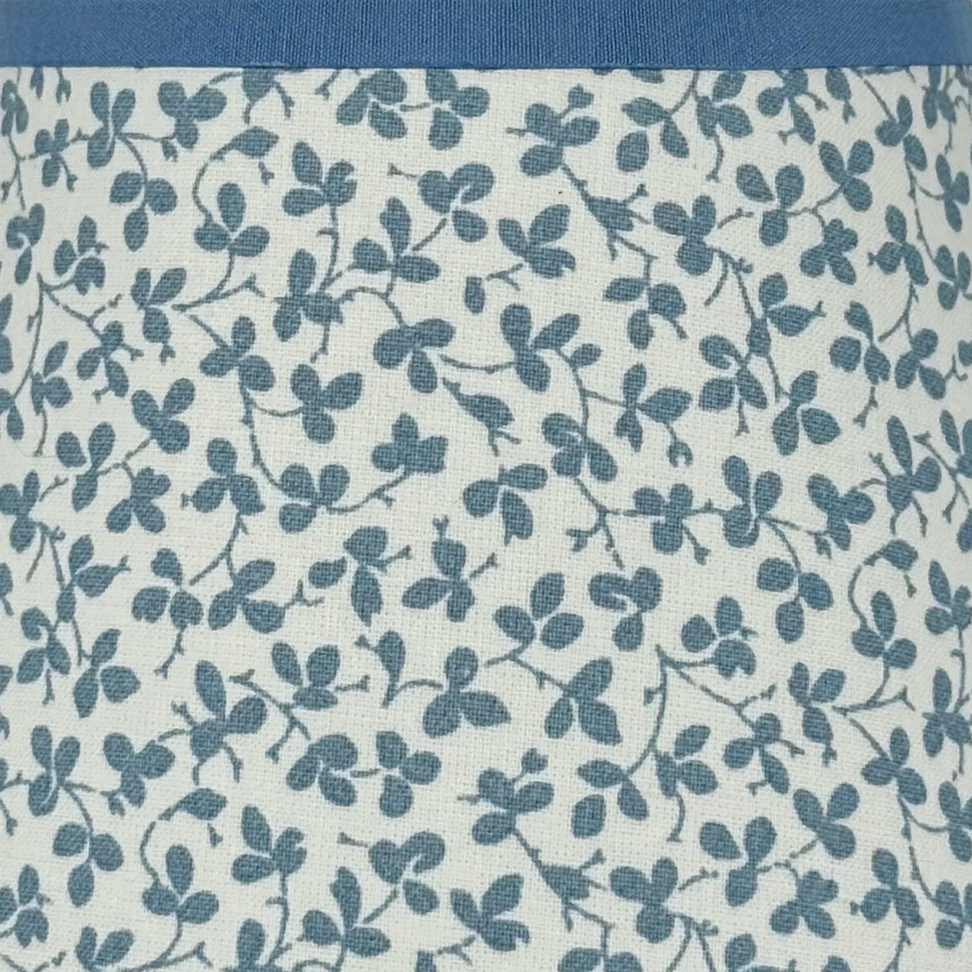 close up of Ian Sanderson Blue Forget-Me-Not Miss Polly Lampshade with Blue Cornflower Trim