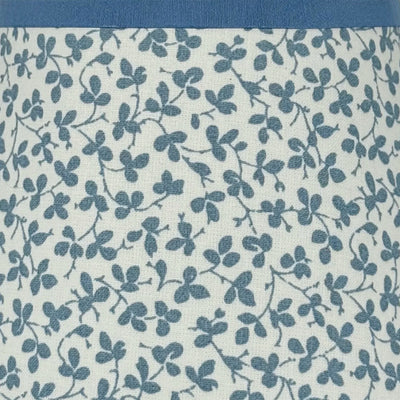 close up of Ian Sanderson Blue Forget-Me-Not Miss Polly Lampshade with Blue Cornflower Trim