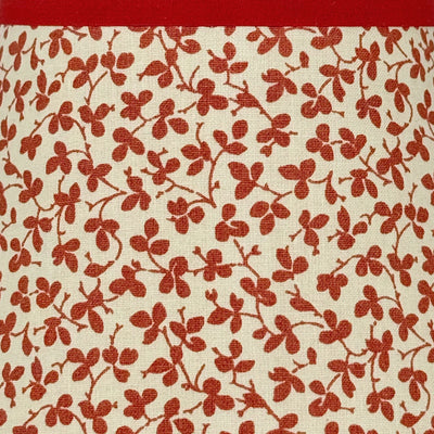 Ian Sanderson Red Persimmon Miss Polly Lampshade with Red Brick Trim close up of fabric
