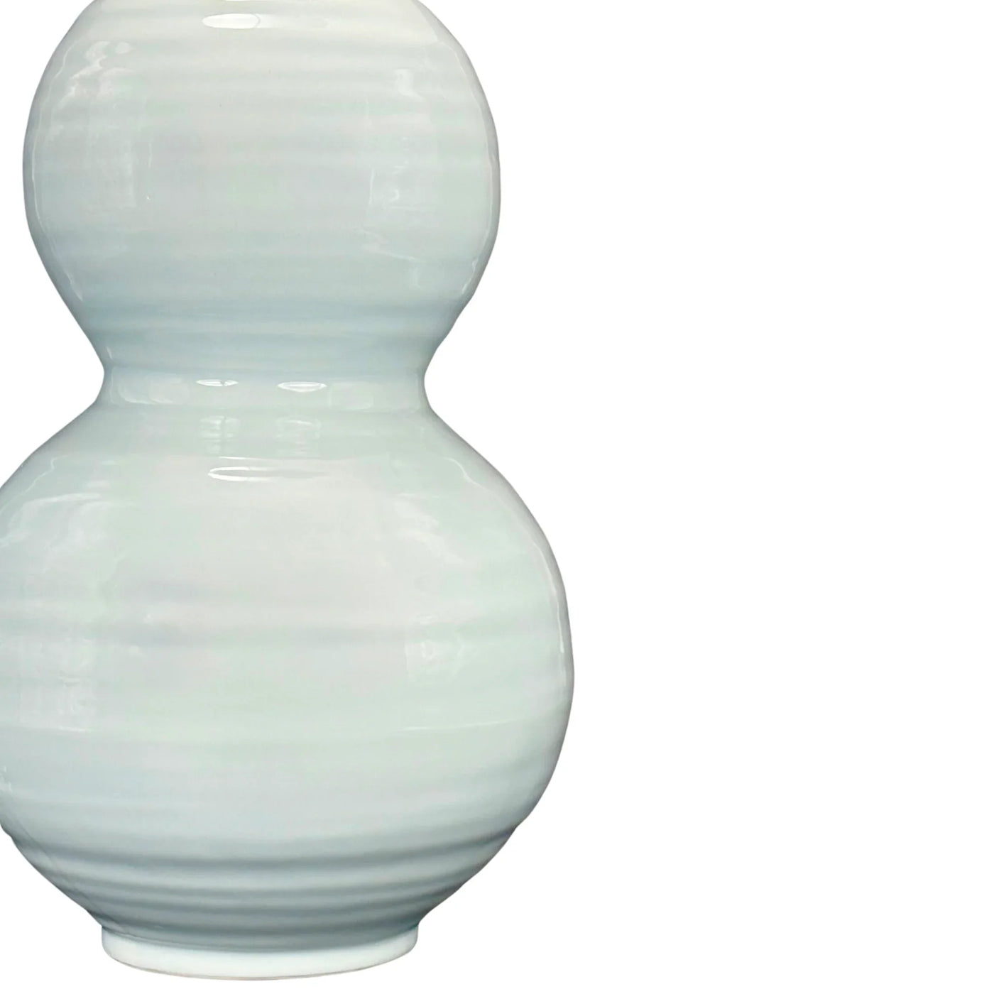 Close up Lacey Ceramic Table Lamp in Ice Blue