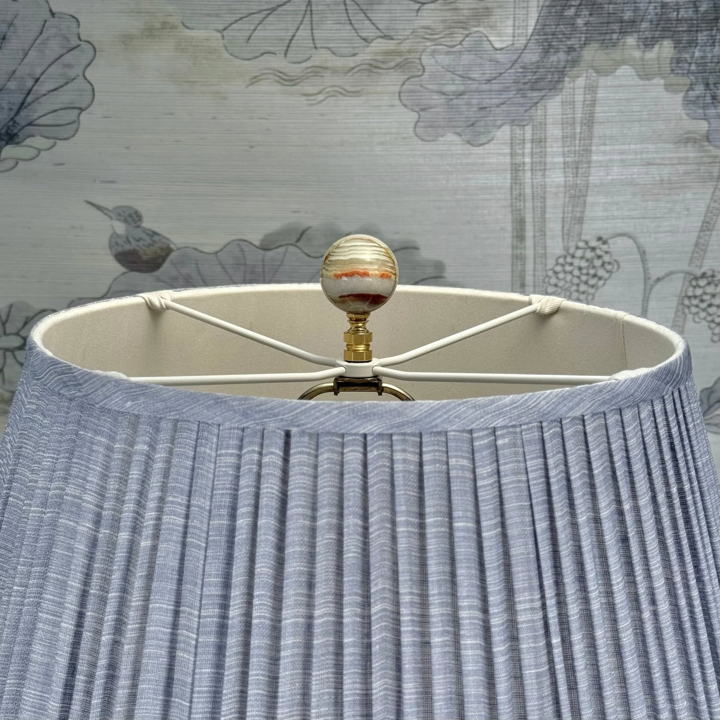 Close Up of Green & Brown Striped Onyx Finial