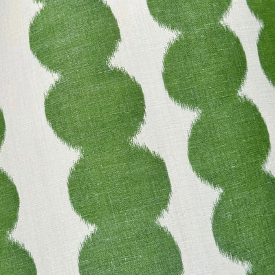 close up of Schumacher - Full Circle in Jungle Green Fabric Lampshade