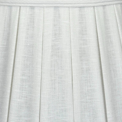 Close up of Linen English Empire Wide Box Pleat Lampshade in Bone