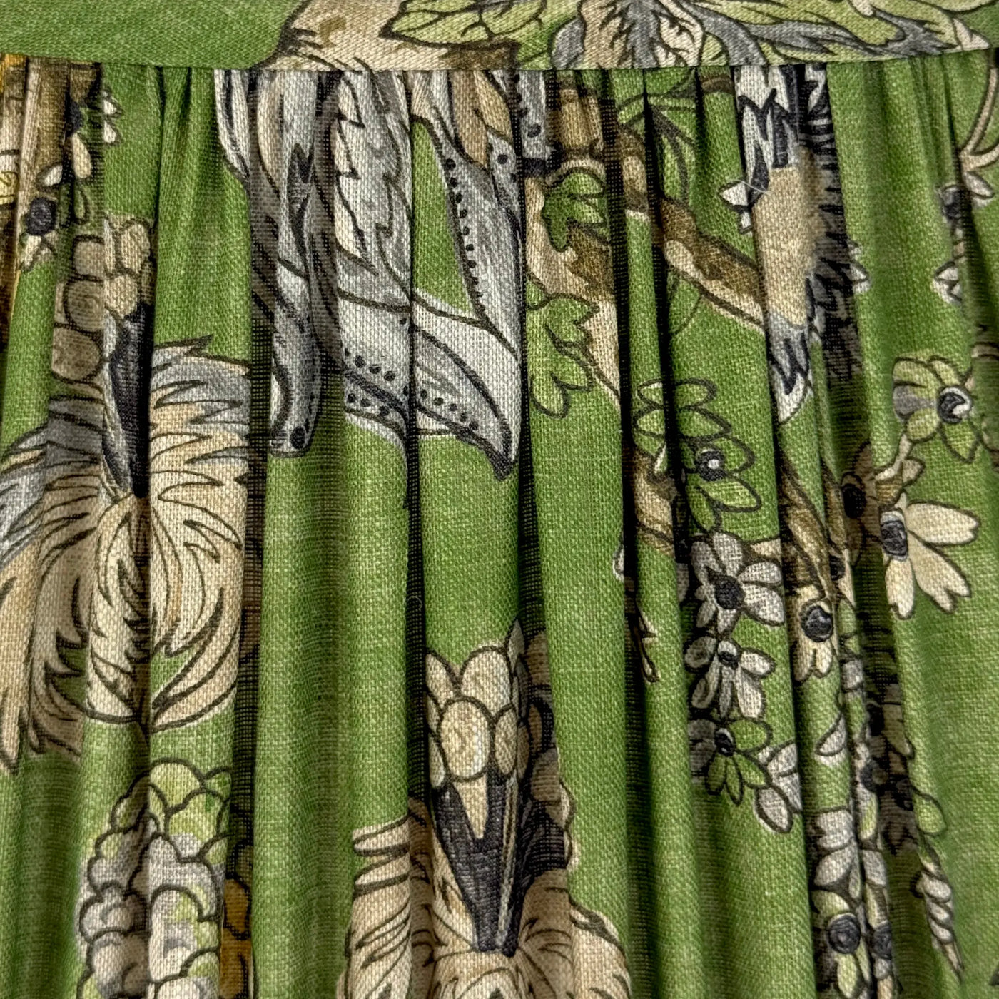Close up of Thibaut - Chatelain in Green Fabric Lampshade
