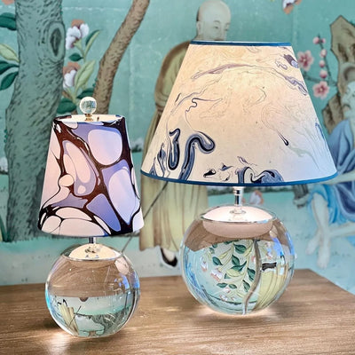 Crystal Lamps and Marbled Shades