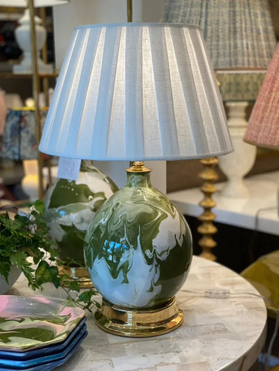 Pembroke Linen lampshade on a Paul Schneider Lamp