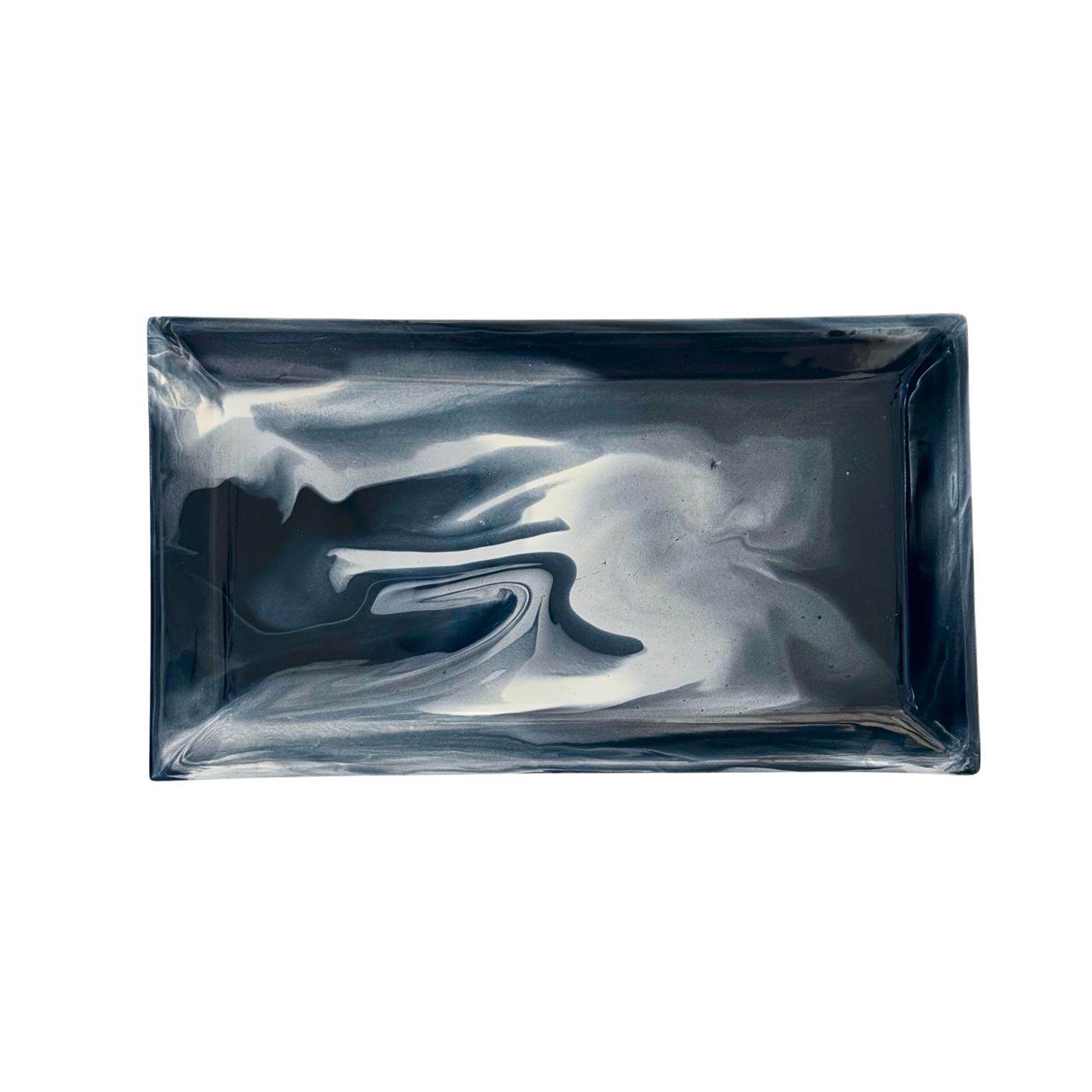 Paul Schneider Rectangle Tray in Blue & White Geode