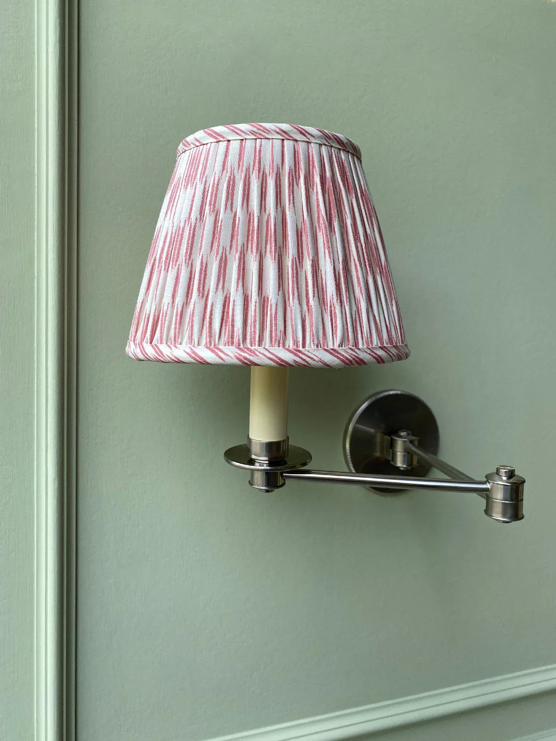 Ian Sanderson pink and white sconce shade
