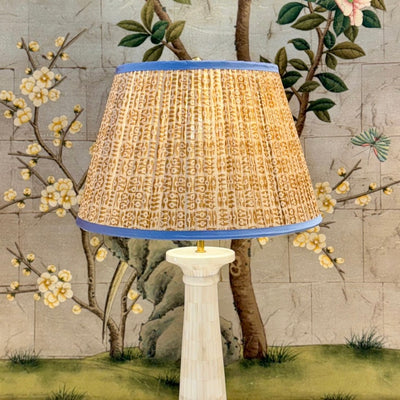Penny Morrison Tribal Lampshade with Blue Trim