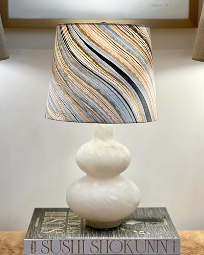 Gracie Studio - Handpainted Marble Wallpaper Lampshade - Rolled Edge