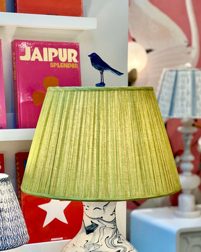 Blue Bird Finial and Fermoie Lampshade