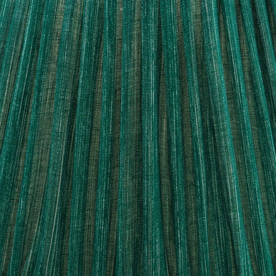 Close-up of green pleated Fermoie fabric showing detailed texture of the lampshade