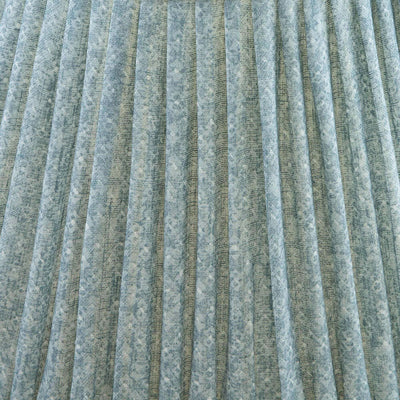 Close-up of designer empire gathered lampshade in blue Fermoie fabric, featuring a pleated design and soft floral pattern, ideal for adding a touch of elegance to modern and traditional interiors