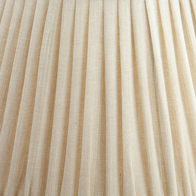 Close-up of Fermoie Cream Moire fabric with pleated detailing and subtle cream texture, showcasing high-end craftsmanship