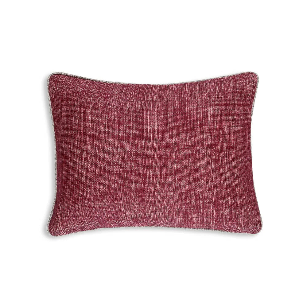 Oblong Fermoie cushion in Back to the Fuchsia fabric linen
