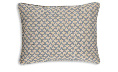 Oblong Fermoie cushion in Blue Eythorne fabric cotton