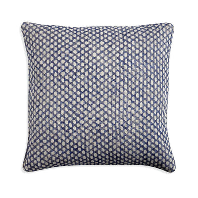 Large square Fermoie cushion in Blue Wicker fabric linen