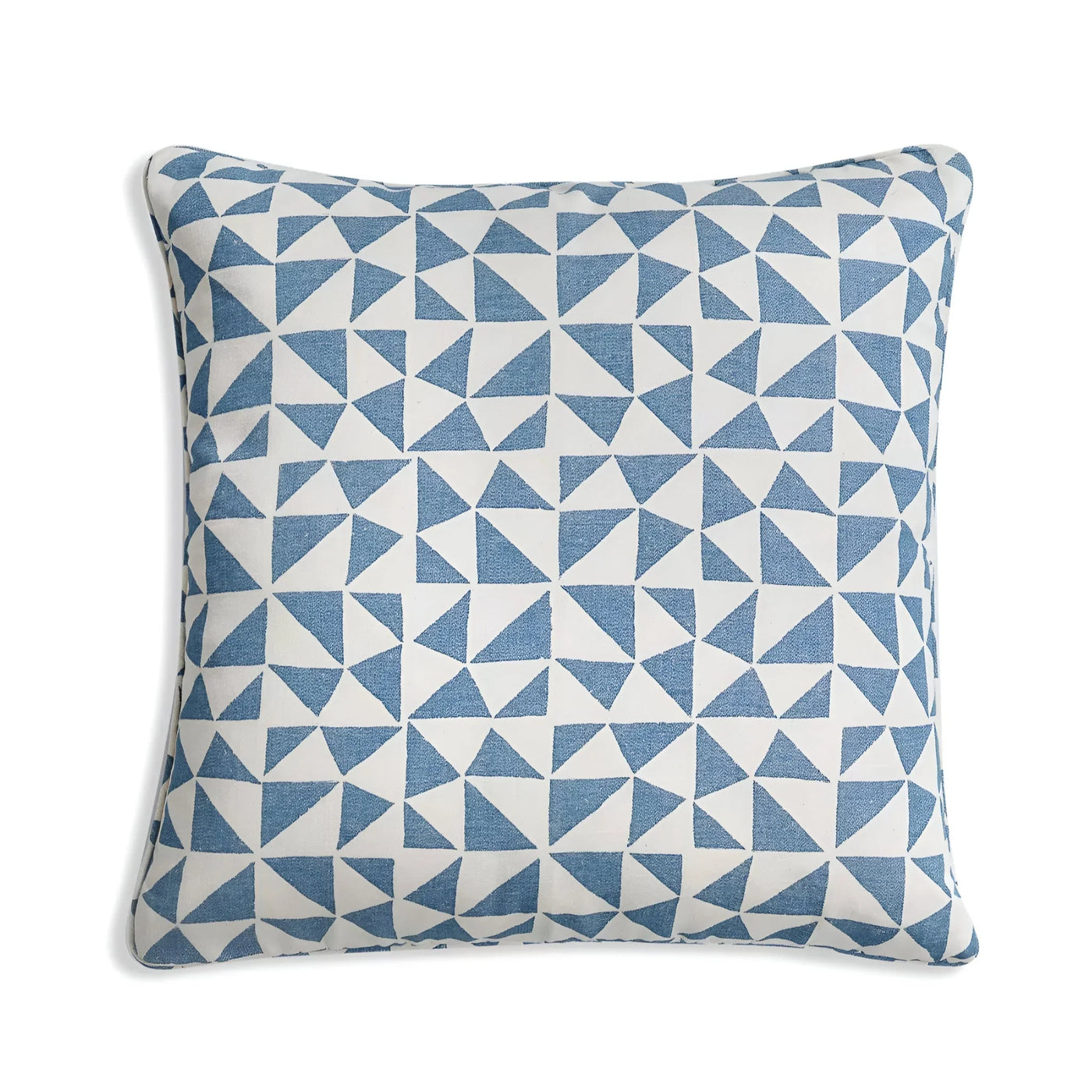 Large square Fermoie cushion in Bright Blue Circus fabric 