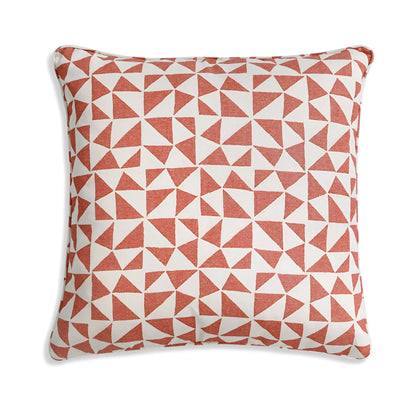 Large square Fermoie cushion in Bright Red Circus fabric 