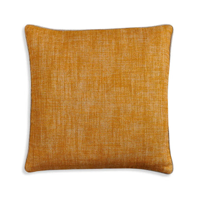 Large square Fermoie cushion in Club Yellow fabric linen