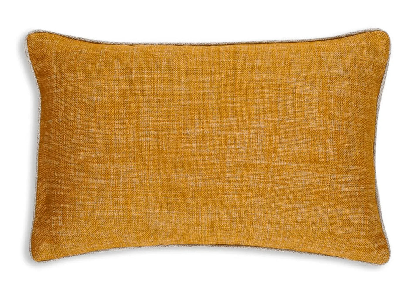 Large oblong Fermoie cushion in Club Yellow fabric linen