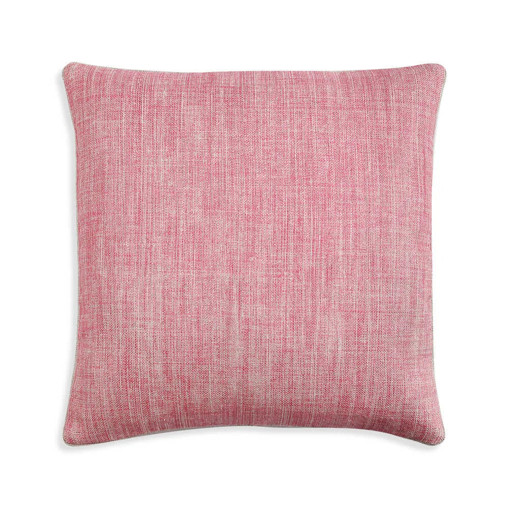 Large square Fermoie cushion in Colonel pink fabric linen