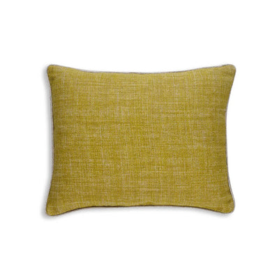 Small oblong Fermoie cushion in Euphorbia yellow fabric linen