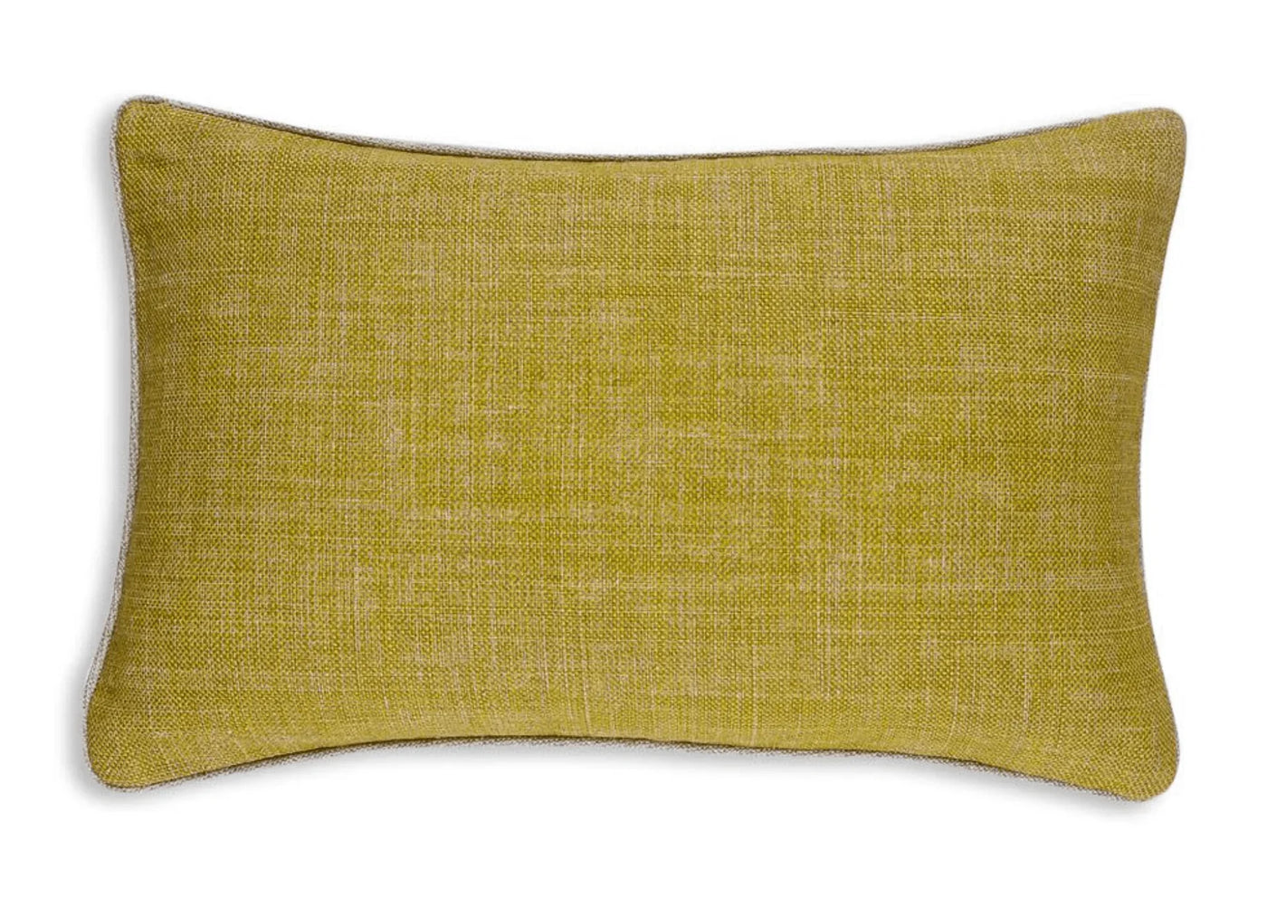 Large oblong Fermoie cushion in Euphorbia yellow fabric linen