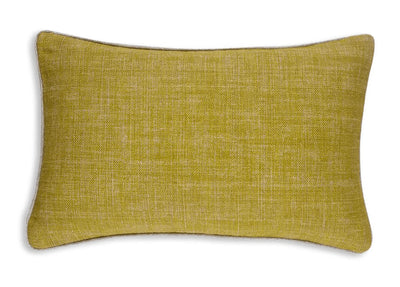 Large oblong Fermoie cushion in Euphorbia yellow fabric linen