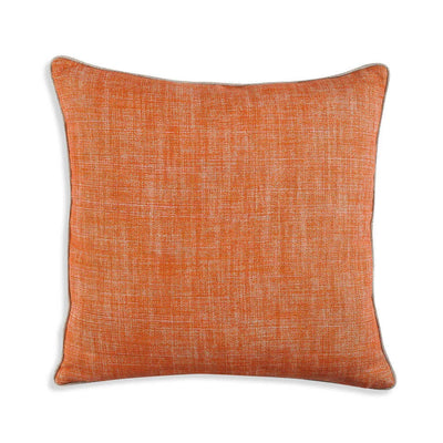 Large square Fermoie cushion in Fresco orange fabric linen