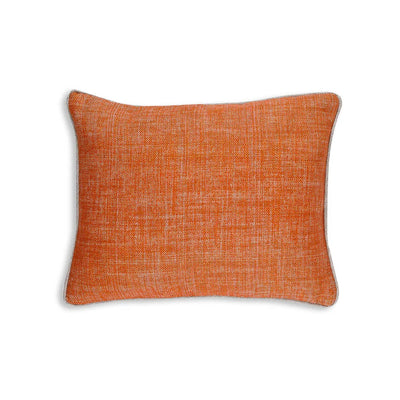 Small oblong Fermoie cushion in Fresco orange fabric linen