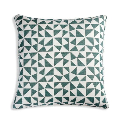 Large square designer Fermoie cushion in Green Circus fabric 