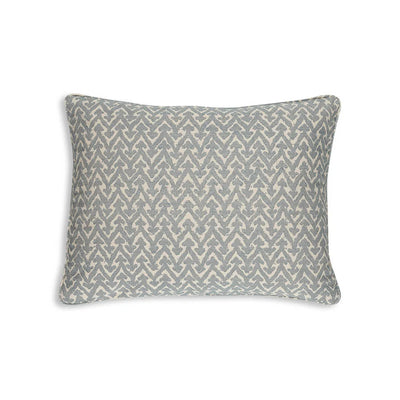 Small oblong designer Fermoie cushion in Light Blue Rabanna fabric cotton