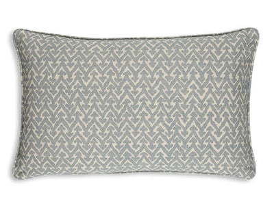 Large oblong designer Fermoie cushion in Light Blue Rabanna fabric cotton