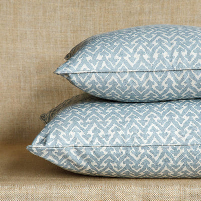 Designer Fermoie cushion stack in Light Blue Rabanna fabric cotton