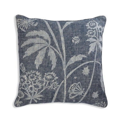 Square designer Fermoie cushion in Neutral Astrea fabric linen