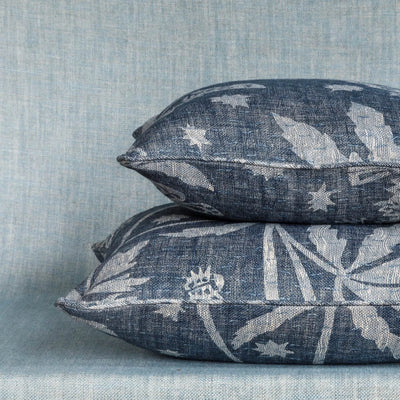 Designer Fermoie cushion stack in Neutral Astrea fabric linen