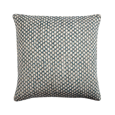 Large square designer Fermoie cushion in Neutral Wicker fabric linen
