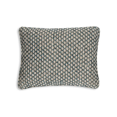 Small oblong designer Fermoie cushion in Neutral Wicker fabric linen