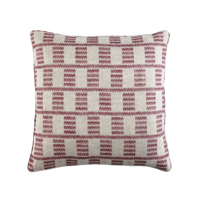 Large square designer Fermoie cushion in Pink Cove fabric linen