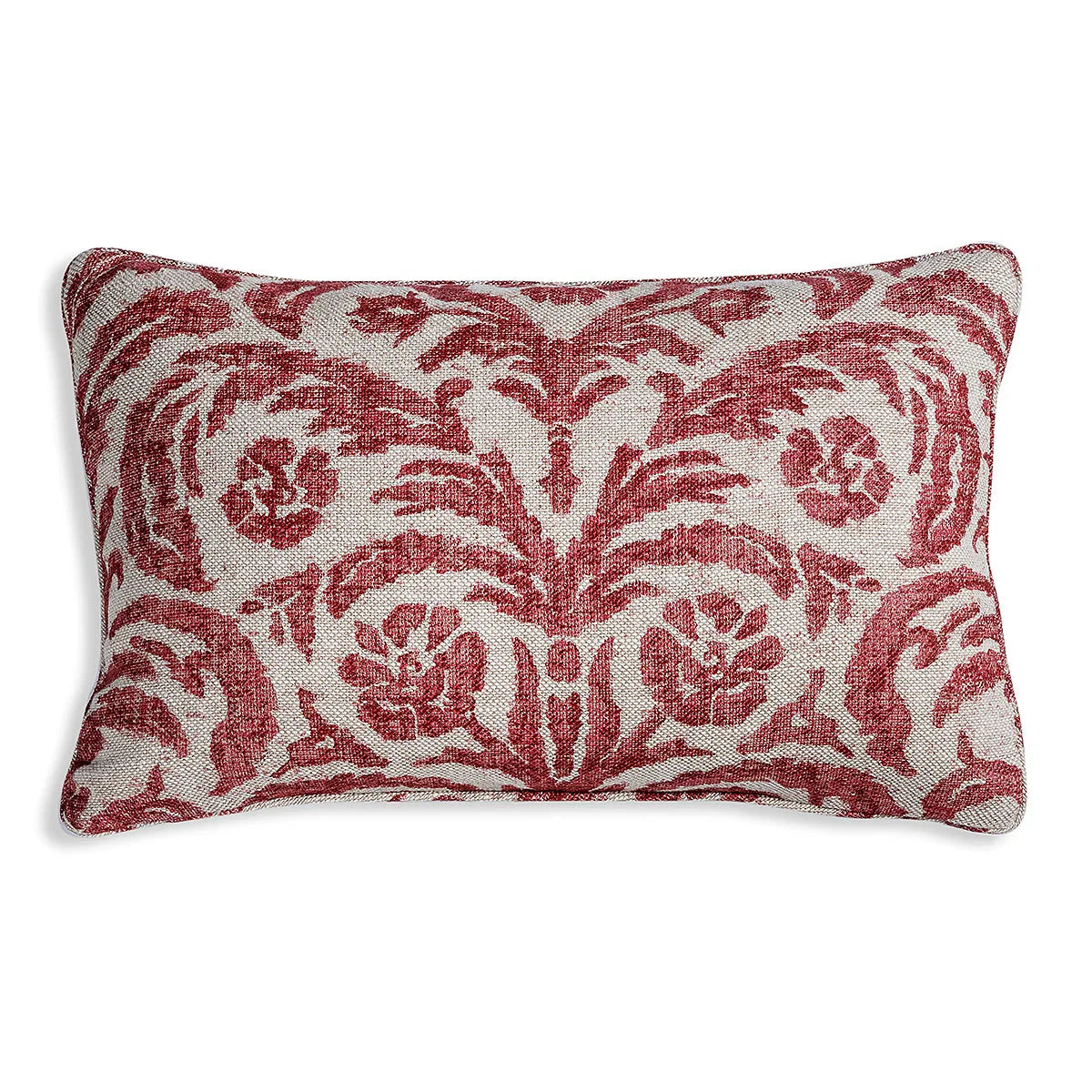 Large oblong designer Fermoie cushion in Pink Marlborough fabric 
