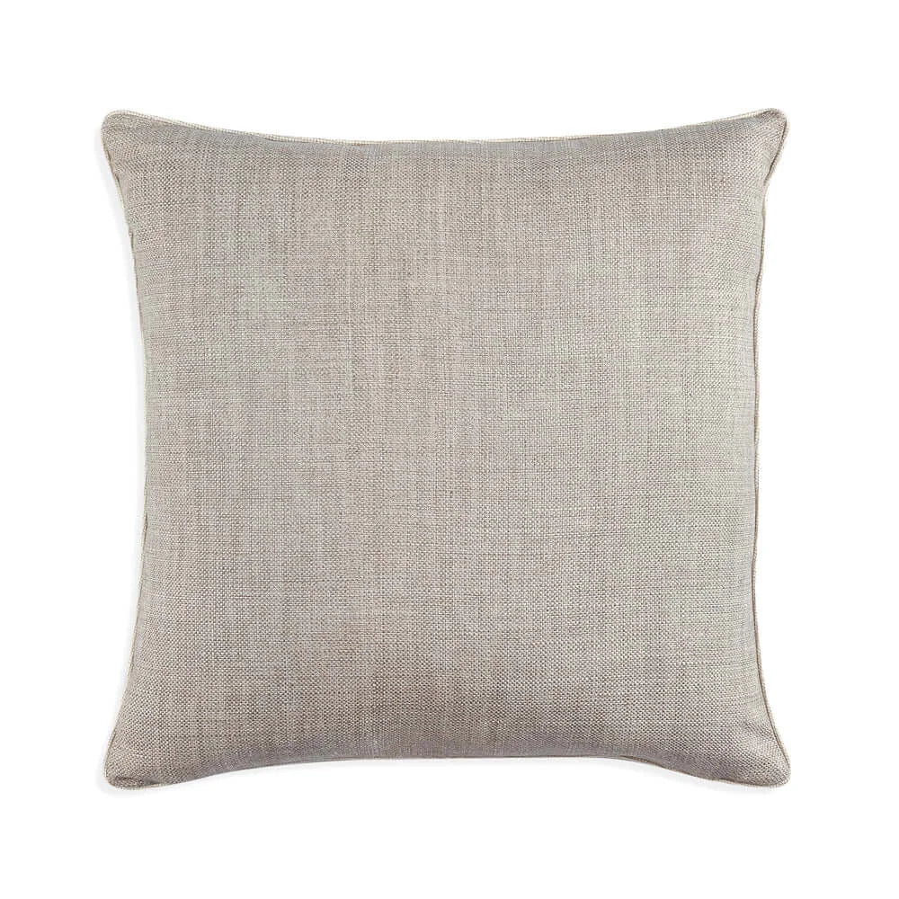 Large square designer Fermoie cushion in Silver Something linen fabric 