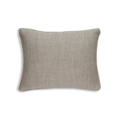 Small oblong designer Fermoie cushion in Silver Something linen fabric