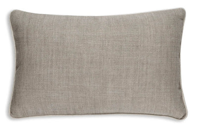 Large oblong designer Fermoie cushion in Silver Something linen fabric