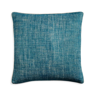 Large square designer Fermoie cushion in Suede Shoes blue linen fabric