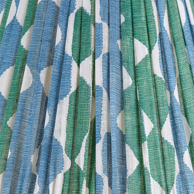 Fermoie Green & Blue Whittle Lampshade close up of fabric