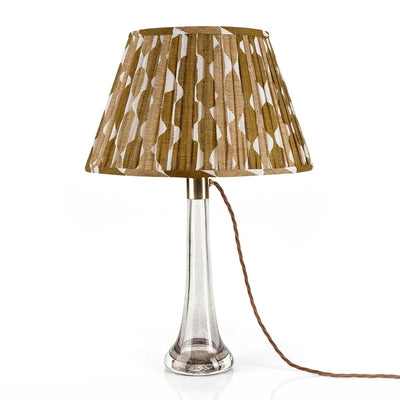 Fermoie Neutral Brown Whittle Lampshade On crystal lamp