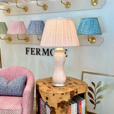 Fermoie Pink Lampshade and Pink Lamp